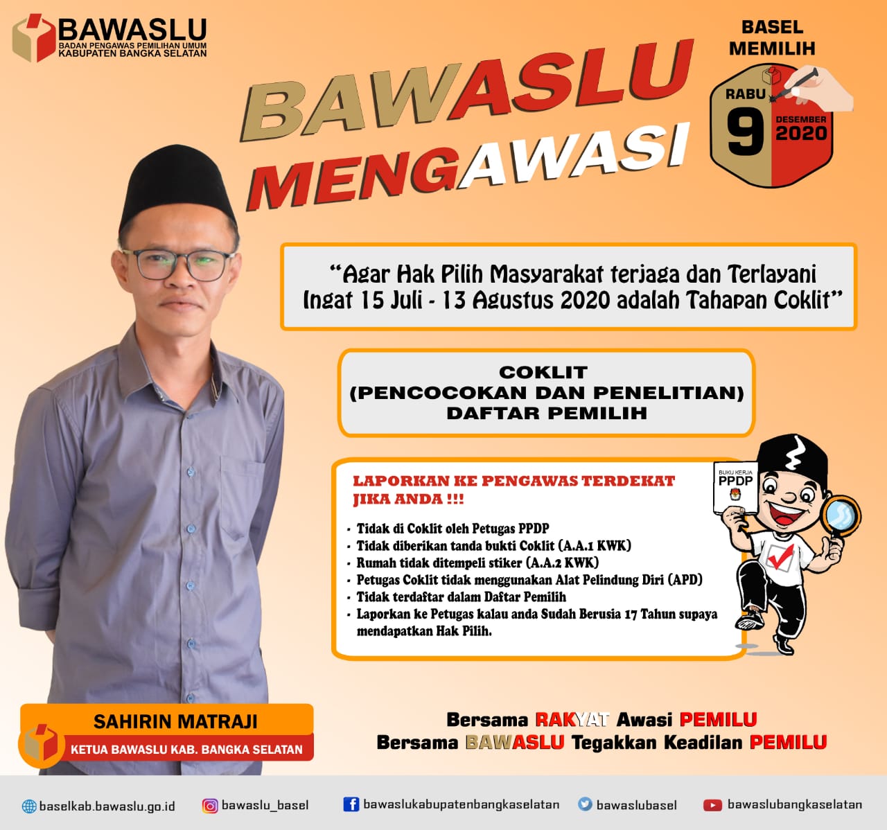 Temukan Kesalahan Dalam Penyusunan Data Pemilih, Bawaslu Basel: KPU Lakukan Kesalahan Fatal