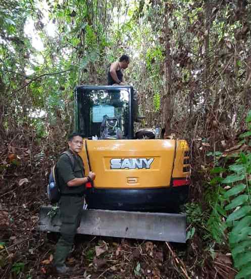 Gasak Hutan Lindung PC SANY 75, Di Police Line Tim Gabungan Gakkum KLHK