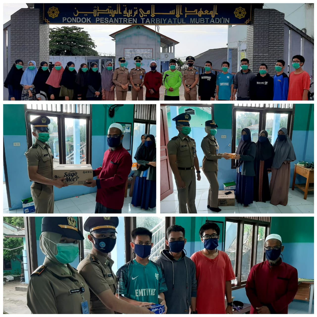 Cegah Penularan Covid 19, Praja IPDN Angkatan 31 Asal Bangka Selatan Berikan Bantuan Masker Ke Santri