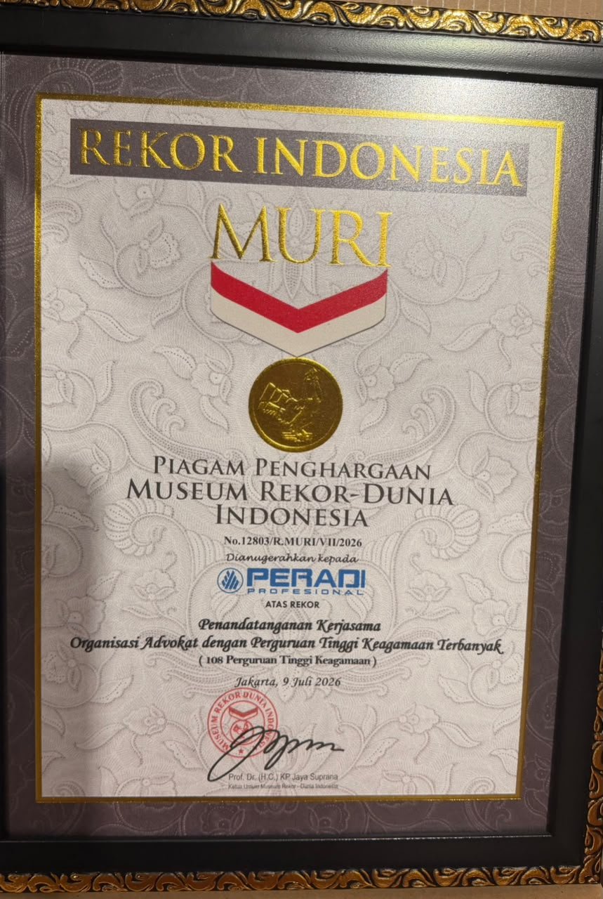 PERADI Profesional Cetak Rekor MURI, Gandeng 108 Perguruan Tinggi Keagamaan Bangun Ekosistem Pendidikan Hukum Berintegritas
